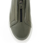 Leather Zippered Sneakers // Khaki (Euro: 45)