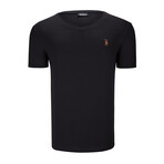 Set of 2 V-Neck T-Shirts // Burgundy + Black (S)