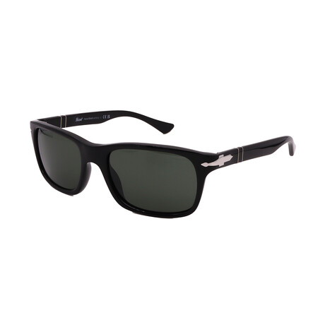 Persol // Men's PO3048S 95-31 Square Sunglasses // Black + Green