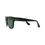 Persol // Men's PO3306S 95-31 Square Sunglasses // Black + Green