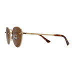 Persol // Men's PO2497S 114233 Round Sunglasses // Gold + Brown Lenses