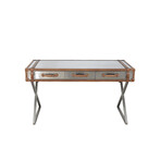 Brookline Stainless steel with Leather Desk