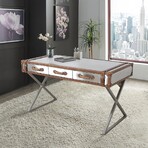 Brookline Stainless steel with Leather Desk