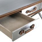 Brookline Stainless steel with Leather Desk