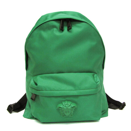 Versace // Nylon + Leather Medusa Backpack // Green + Black // Pre-Owned