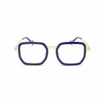 Unisex // Acetate & Metal Reading Glasses // Lenox // Blue + Rose Gold (Clear Demo Lenses)