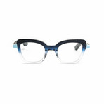 Women's // Wood Reading Glasses // Toronto Cat Eye // Gradient Blue + Black (Clear +1.00)
