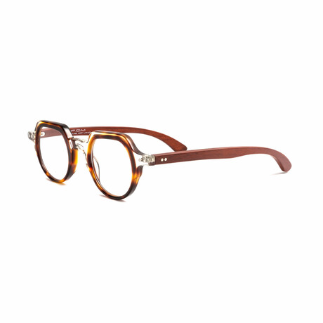 Unisex // Wood Reading Glasses // St. Tropez Round // Tortoise + Clear Cherry (Clear +1.00)