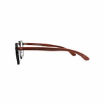 Unisex // Wood Reading Glasses // Tokyo Square // Black + Cherry (Clear +1.25)