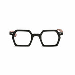 Unisex // Wood Reading Glasses // Tokyo Square // Black + Cherry (Clear +1.00)