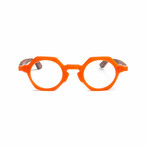 Unisex // Wood Reading Glasses // St. Moritz Round // Orange + Cherry (Clear +1.00)