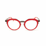 Unisex // Acetate & Metal Reading Glasses // Resort // Red + Gunmetal (Clear +1.00)