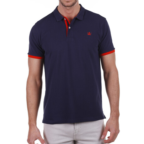 Tipped Polo // Navy Blue + Red (S)