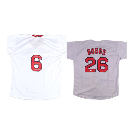 Wade Boggs Signed Jersey (JSA) ,Rico Petrocelli Signed Jersey Inscribed "Red Sox HOF 1997" & "2x All-Star" (PSA)