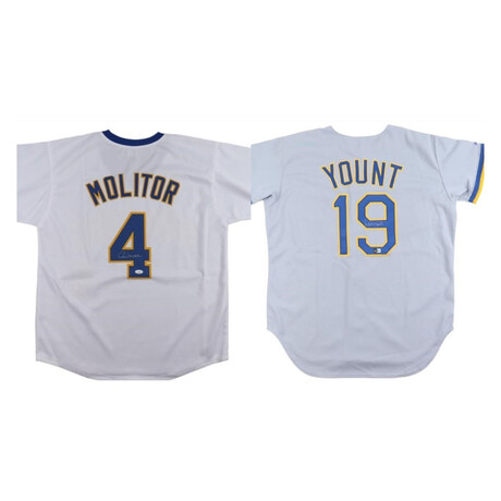 Robin Yount Signed Brewers Jersey (Beckett) ,Paul Molitor Signed Jersey (JSA)