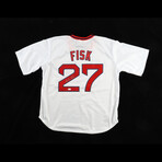 Carlton Fisk Signed Red Sox Jersey (JSA) ,Carlton Fisk Signed Red Sox Custom Matted Photo Display (Beckett)