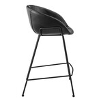 Zach Counter Stool // Set of 2 (Black Fabric and Chromed Steel Legs)