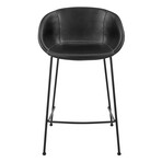 Zach Counter Stool // Set of 2 (Black Fabric and Chromed Steel Legs)