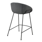 Zach Counter Stool // Set of 2 (Black Fabric and Chromed Steel Legs)