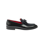 Leather with Velvet Detail Loafers // Black (Euro: 41)