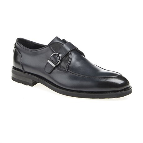 Leather Buckled Loafers // Navy Blue (Euro: 39)
