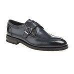 Leather Buckled Loafers // Navy Blue (Euro: 44)