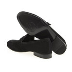 Leather Suede Strap Loafers // Black (Euro: 39)
