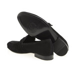 Leather Suede Strap Loafers // Black (Euro: 41)