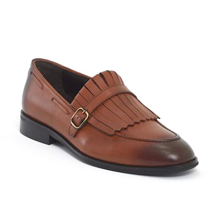 Leather Fringed Loafers // Tan (Euro: 39)