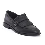 Leather Fringed Loafers // Black (Euro: 43)