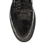 Crocodile Leather Oxfords // Black (Euro: 39)