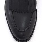 Leather Fringed Loafers // Black (Euro: 44)