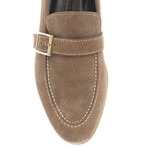 Leather Suede Strap Loafers // Beige (Euro: 40)