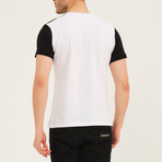 V-Neck V-Blocked T-Shirt // Black + White (S)