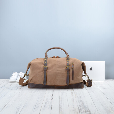 Canvas Travel Duffel Bag // Brown