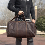 Genuine Leather Holdall // Taupe Brown