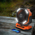 40000mAh Rechargeable Camping Cordless Fan: High Velocity, Remote Control, Auto Oscillation And Timer // Orange