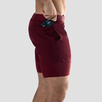 Hi-Flex™ Training Shorts 5" Lined // Burgundy (XS)