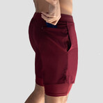 Hi-Flex™ Training Shorts 7" Lined // Burgundy (XS)