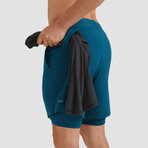Hi-Flex™ Training Shorts 7" Lined // Teal Green (XS)