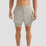 Hi-Flex™ Training Shorts 5" Lined // Pale Khaki (XS)