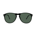 Persol // Mens PO9649S 95/31 Aviator Sunglasses // Black + Green