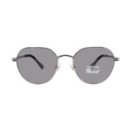 Persol // Mens PO2486S 1110B1 Round Sunglasses // Gunmetal Black + Dark Gray