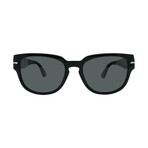 Persol // Mens PO3231S 95/48 Square Sunglasses // Black + Dark Gray Polarized