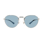 Persol // Men's PO2491S 112256 Round Sunglasses //Silver Havana + Blue Lense