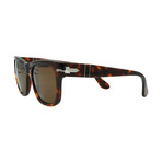 Persol // Mens PO3269S 24/57 Square Sunglasses // Havana + Brown Polarized