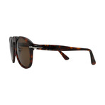 Persol // Mens PO0649 24/57 Aviator Sunglasses // Havana + Brown Polarized