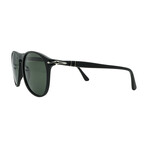 Persol // Men's PO9649S 95-31 Aviator Sunglasses // Black + Green