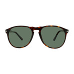 Persol // Men's PO9649S 24-58 Aviator Sunglasses // Havana + Green Polarized
