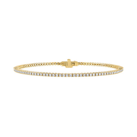 18k Yellow Gold Diamond Bracelet // 7.25" // New